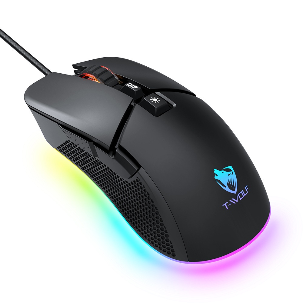 T-WOLF G590 STREMING HORSE WIRED GAME MOUSE RGB BLACK