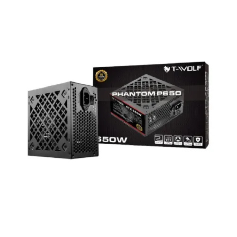 T-WOLF 650 WATT Black Power Supply